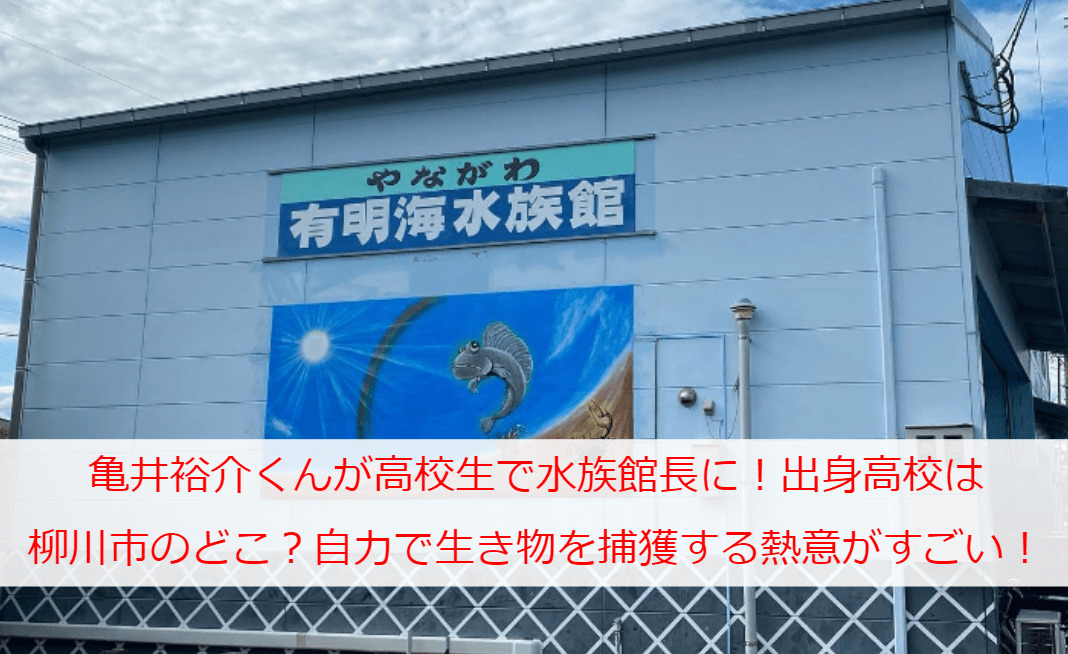亀井裕介くんが高校生で水族館長に！出身高校は柳川市のどこ？自力で生き物を捕獲する熱意がすごい！